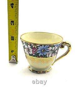 Limoges Tea cup & Saucer Gold Trim Porcelaine D'ART Decor EN Relief Depose