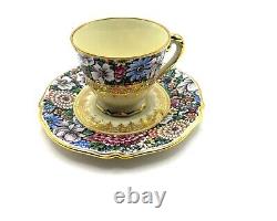 Limoges Tea cup & Saucer Gold Trim Porcelaine D'ART Decor EN Relief Depose