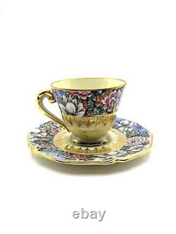 Limoges Tea cup & Saucer Gold Trim Porcelaine D'ART Decor EN Relief Depose