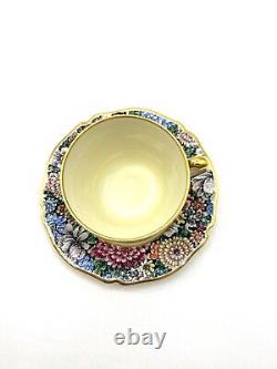 Limoges Tea cup & Saucer Gold Trim Porcelaine D'ART Decor EN Relief Depose