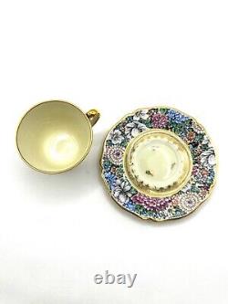 Limoges Tea cup & Saucer Gold Trim Porcelaine D'ART Decor EN Relief Depose