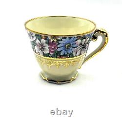 Limoges Tea cup & Saucer Gold Trim Porcelaine D'ART Decor EN Relief Depose