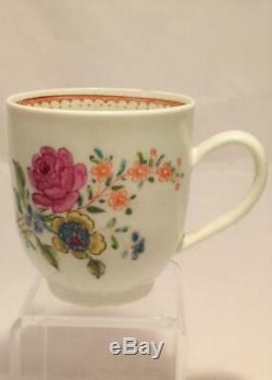 Liverpool Porcelain Richard Chaffers Coffee Cup Floral Spray Antique circa 1760