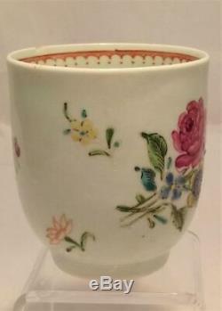 Liverpool Porcelain Richard Chaffers Coffee Cup Floral Spray Antique circa 1760