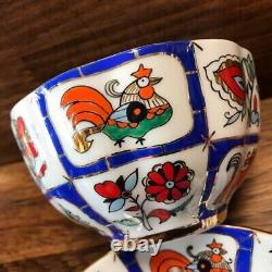 Lomonosov Imperial Porcelain St. Petersburg Russian Lubok Tea Cup Saucer