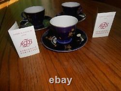 Lomonosov Porcelain 3-Set Tea Cups/Saucers (made in USSR) Andrew D. Darvas NEW