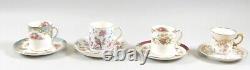 Lot of 10 Porcelain & Bone China Demitasse Cup & Saucer Sets Multiple Makers