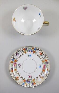 Lot of 6 Schumann-Bavaria DRESDNER ART Porcelain Footed Cup & Saucer Sets+