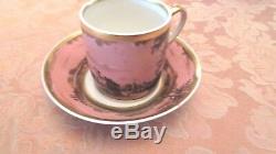Lot of Antique Sevres Style Porcelain Hand-painted Cup and Saucer