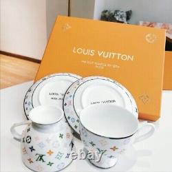 Louis Vuitton Monogram Porcelain Tea Set Of Two Luxury Cups and Saucers