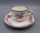 Lovely 18th Century Sevres Porcelain Cup & Saucer With Puce Flowers Dated 1757