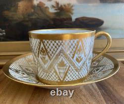 MAISON DELVAUX Rue Royale PARIS Hand Painted BREAKFAST CUP & SAUCER Antique