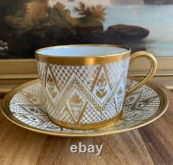 MAISON DELVAUX Rue Royale PARIS Hand Painted BREAKFAST CUP & SAUCER Antique