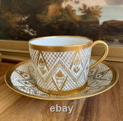 MAISON DELVAUX Rue Royale PARIS Hand Painted BREAKFAST CUP & SAUCER Antique