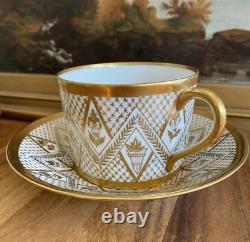 MAISON DELVAUX Rue Royale PARIS Hand Painted BREAKFAST CUP & SAUCER Antique