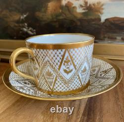 MAISON DELVAUX Rue Royale PARIS Hand Painted BREAKFAST CUP & SAUCER Antique