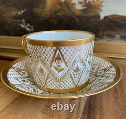 MAISON DELVAUX Rue Royale PARIS Hand Painted BREAKFAST CUP & SAUCER Antique