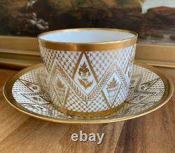 MAISON DELVAUX Rue Royale PARIS Hand Painted BREAKFAST CUP & SAUCER Antique