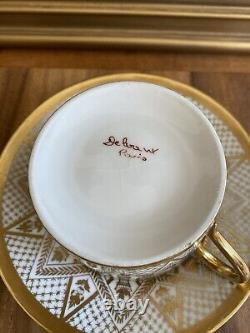 MAISON DELVAUX Rue Royale PARIS Hand Painted BREAKFAST CUP & SAUCER Antique