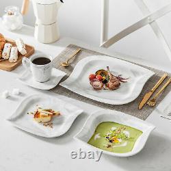 MALACASA Elvira Marble Grey Porcelain Dinnerware Set Dining and Kitchen Dishes