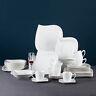Malacasa, Series Elvira Porcelain Dinnerware Set White Tableware Service For 6