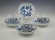 Meissen Porcelain Crossed Swords Blue Onion 3 Chocolate Cups And Saucers
