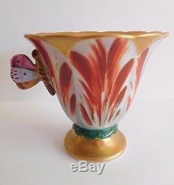 MID 19th Century French Porcelain Tulip Shaped Coffee Cup With Butterfly Handle