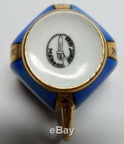 Mabensdorf Art Deco c1930's Blue & Gold Porcelain Demitasse Cup & Saucer Germany