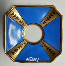 Mabensdorf Art Deco c1930's Blue & Gold Porcelain Demitasse Cup & Saucer Germany