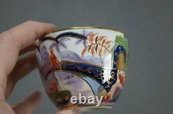 Machin Pattern 340 Hand Painted Imari Style Landscape Tea Cup & Saucer C. 1810