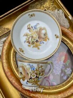 Meissen 18th Cup And Saucer Marcolini Splendid Floral Decor