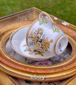 Meissen 18th Cup And Saucer Marcolini Splendid Floral Decor