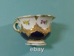 Meissen German Porcelain Cobalt Blue & Gold Cup And Saucer