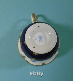 Meissen German Porcelain Cobalt Blue & Gold Cup And Saucer