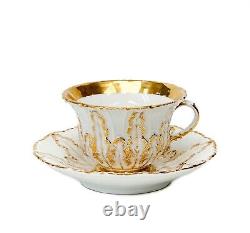 Meissen Germany Gilt Porcelain Cup and Saucer Leaf Decoration early 20th cen