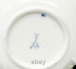 Meissen Germany Hand Painted Porcelain Cup and Saucer Gilt & Cobalt Leaves c1900