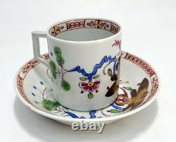 Meissen Germany Hand Painted Porcelain Cup and Saucer in Kakiemon