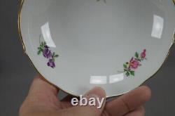 Meissen Hand Painted Flowers & Gold Entwined Handle Tea Cup & Saucer F