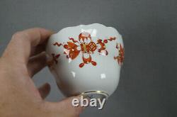 Meissen Hand Painted Red & Gold Court Dragon Tea Cup & Saucer C