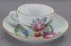 Meissen Marcolini Hand Painted Pink Rose & Floral Tea Cup & Saucer C. 1774-1817