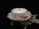 Meissen Pink Cup And Saucer, Idian Floral Design