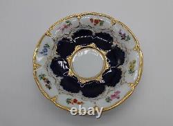 Meissen Porcelain B-Form Full Size Cup & Saucer in Cobalt Blue, 1st Quality