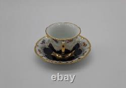 Meissen Porcelain B-Form Full Size Cup & Saucer in Cobalt Blue, 1st Quality