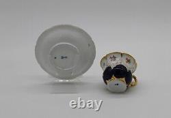 Meissen Porcelain B-Form Full Size Cup & Saucer in Cobalt Blue, 1st Quality