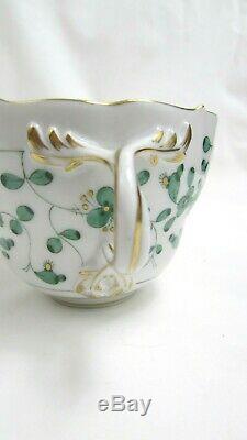 Meissen Porcelain Cup, Saucer & Plate, Mixed Color Flower Pattern