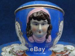 Meissen Porcelain Tasse A Bouillon Mask Handles LID Watteau Scenes