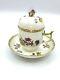 Meissen Porcelain Trio Chocolate Cup And Saucer, 1740-1760