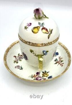 Meissen Porcelain trio Chocolate Cup And Saucer, 1740-1760