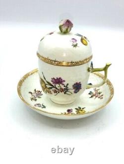 Meissen Porcelain trio Chocolate Cup And Saucer, 1740-1760