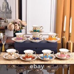 Meissen Single Tea Cup and Saucer Set Available In Eight Colors, Floral Design